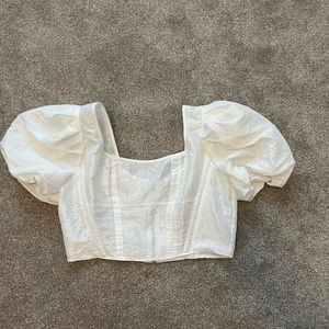 Topshop Puff Sleeve Crop Top